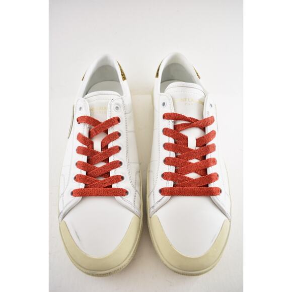 Saint Laurent Mens SL 37 Surf Court Diamond White Flat Low Top Sneaker 44 11 - Picture 8 of 14